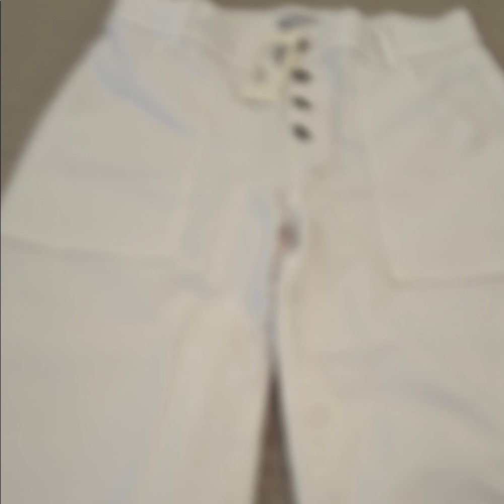 White Button-Fly Pants